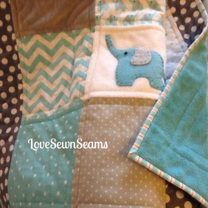 Elephant quilt/Elephant baby quilt/Elephant blanket/handmade Etsy