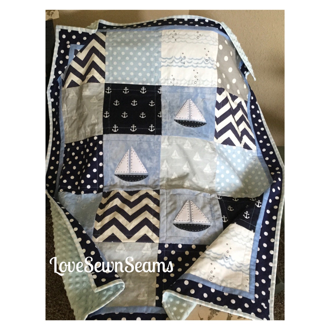 Sailing Waves Quilted Blanket NCU0NT723