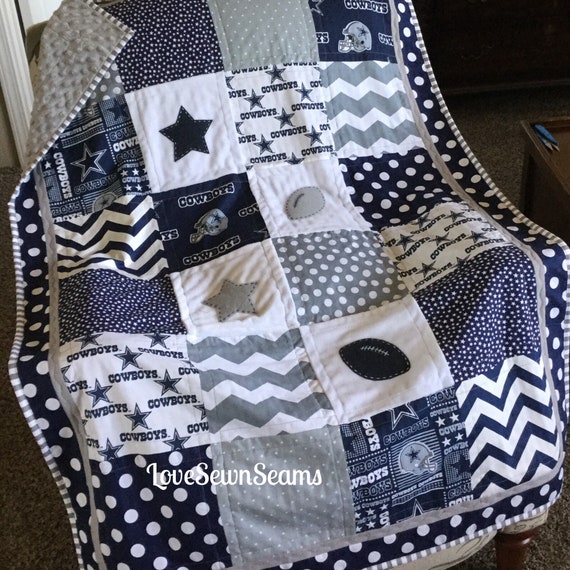 DALLAS COWBOY Quilt In Navy Gray WhiteNFL Dallas Cowboy Etsy Mesmerizing Dallas Cowboys Decorative Pillow DALLAS COWBOY Quilt In Navy Gray WhiteNFL Dallas Cowboy Etsy Mesmerizing Dallas Cowboys Decorative Pillow
