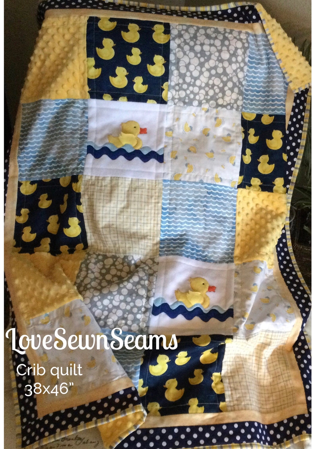 MADE TO Order/ducky Quilt/duck Quilt/yellow Ducks/modern Baby Quilt