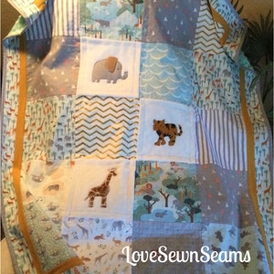 MADE TO ORDER/Safari quilt/Jungle quilt/Animal quilt/Elephant quilt/Giraffe quilt/Safari Lovey/Jungle Animal lovey/Modern baby quilt