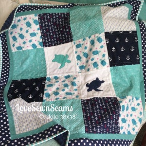 SEA TURTLE QUILT/Sea Turtle/Sea Turtle Throw/Coastal quilt/Sea turtle baby quilt/Crib to King size