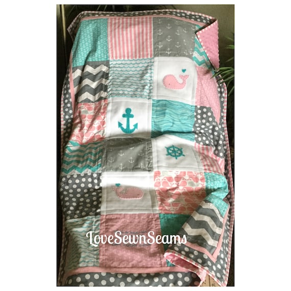 Nautical baby quilt sale