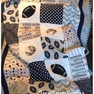 Sports quilt/Football baby quilt/Sports Set/Baseball quilt/Baseball Baby quilt/Sports baby quilt/Football Lovey/Baseball Lovey