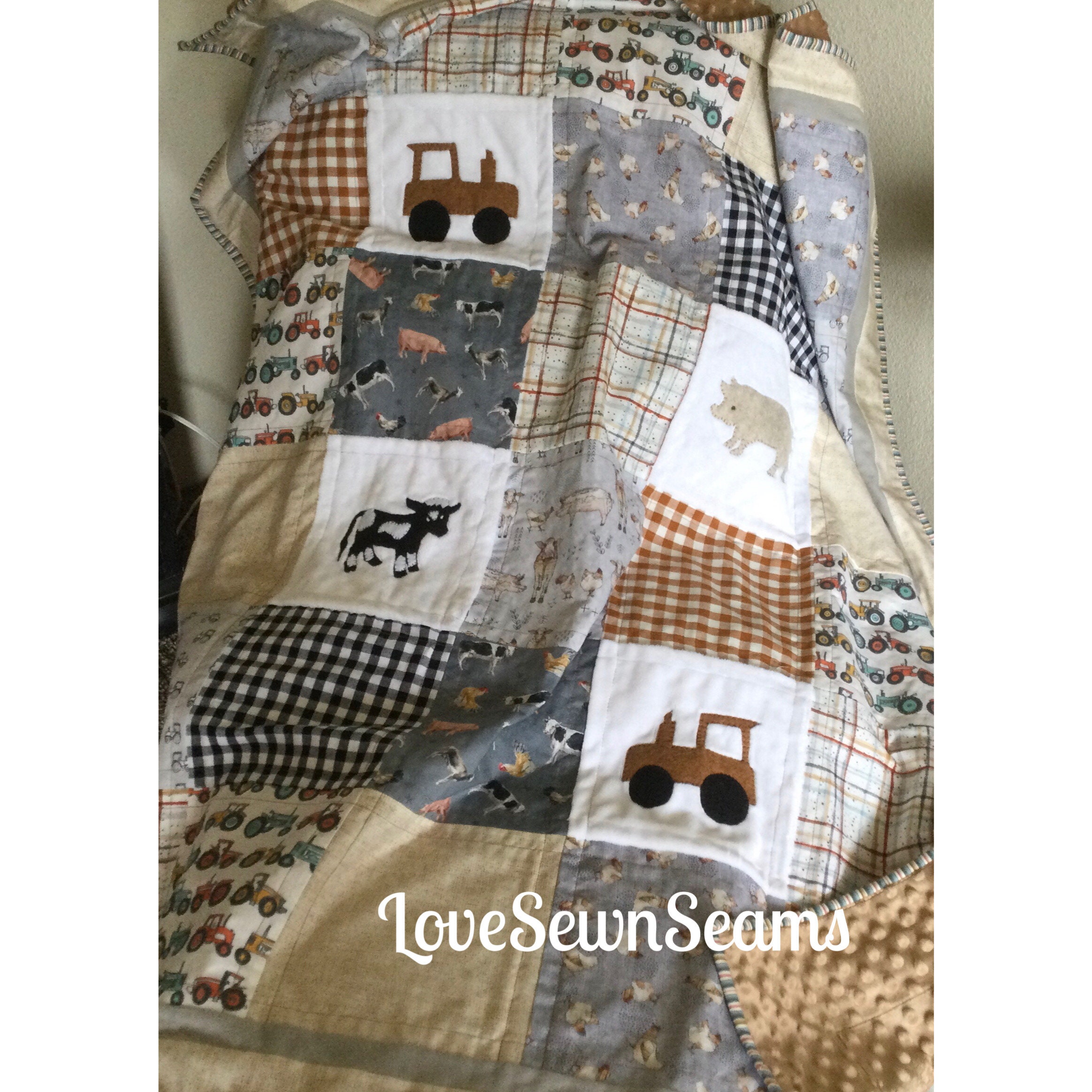Farm Quilt handmade in Usa farm Animal Quilt tractor Quilt farming Quilt barnyard Animals crib to Full Size Etsy Canada