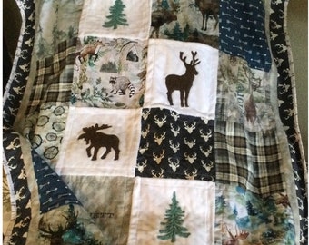 Nature Quilt/many size options/Forest quilt/Great Outdoors quilt/Handmade quilt