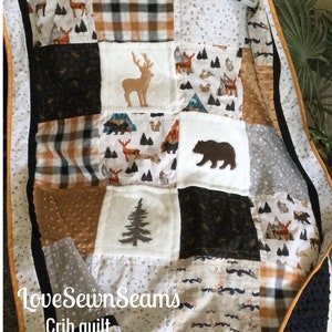Warme Waldelfen und Grautöne**/versandfertig/Natural Quilt/Lodge Quilt/Woodland Quilt