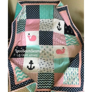 Nautical Quilt/Küsten Thema/Girls Nautical (Kissen SEPERAT erhältlich)