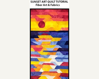 Zelfstudie quiltkunst zonsondergang: muurdecoratie mozaïekstof (pdf-download)