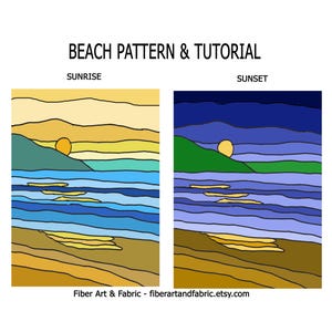 Beach Landscape Quilt Tutorial: Instructions, Photographs & Pattern. PDF Download