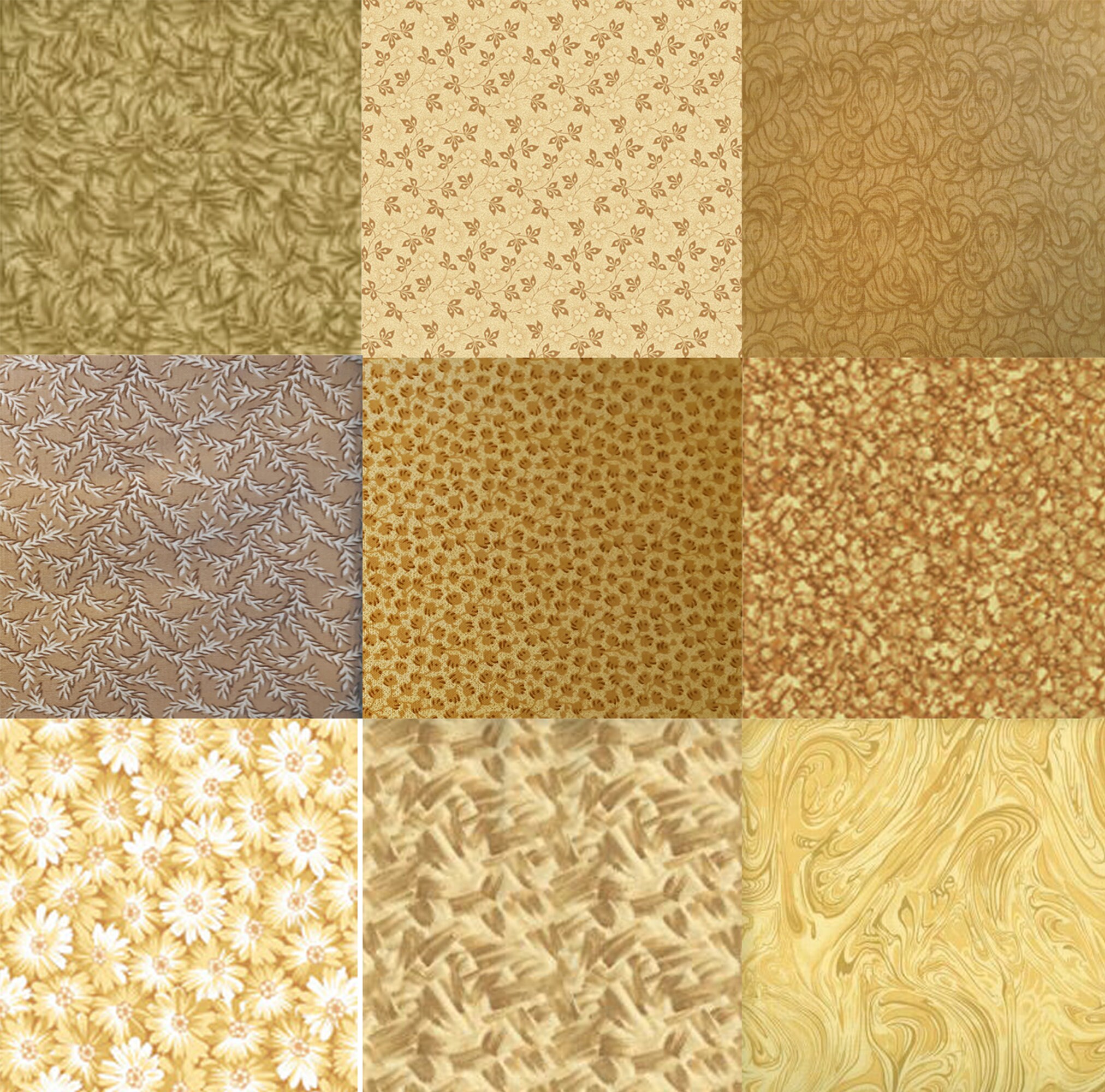 Neutral Fabric Bundle. 9 Cotton Quilt Fabric Prints. Half Yard Etsy