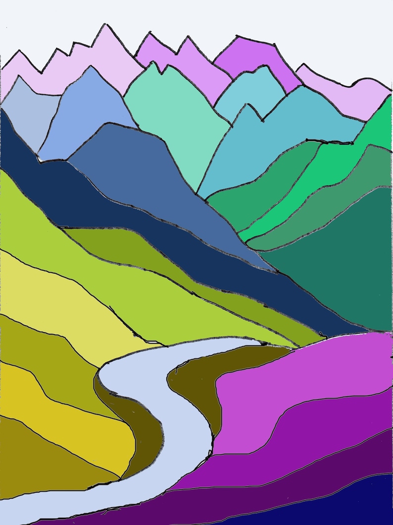 Landscape Quilt Pattern Tutorial: Mountain Lake Wall Hanging (PDF ...