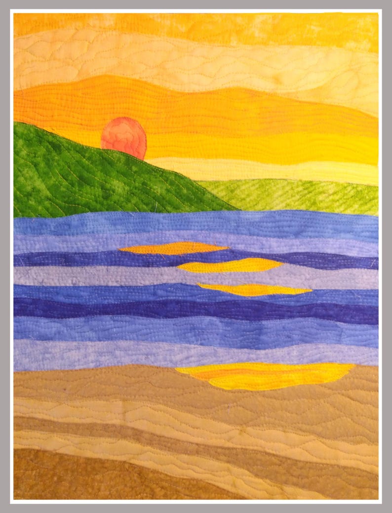 Beach Landscape Quilt Tutorial Instructions Photographs And Pattern 