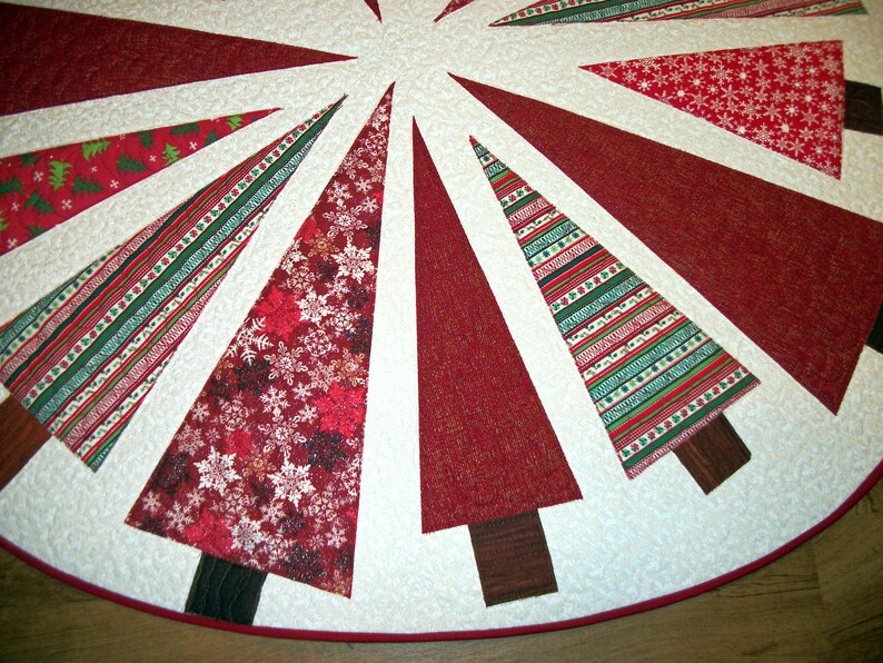 Quilted Oval Table Runner. 38 x 40. Dining Table Decor. Red Etsy