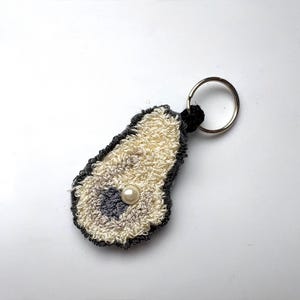 Keychain/ Bag Charm - Oyster Shell with Pearl for purse, backpack or keys
