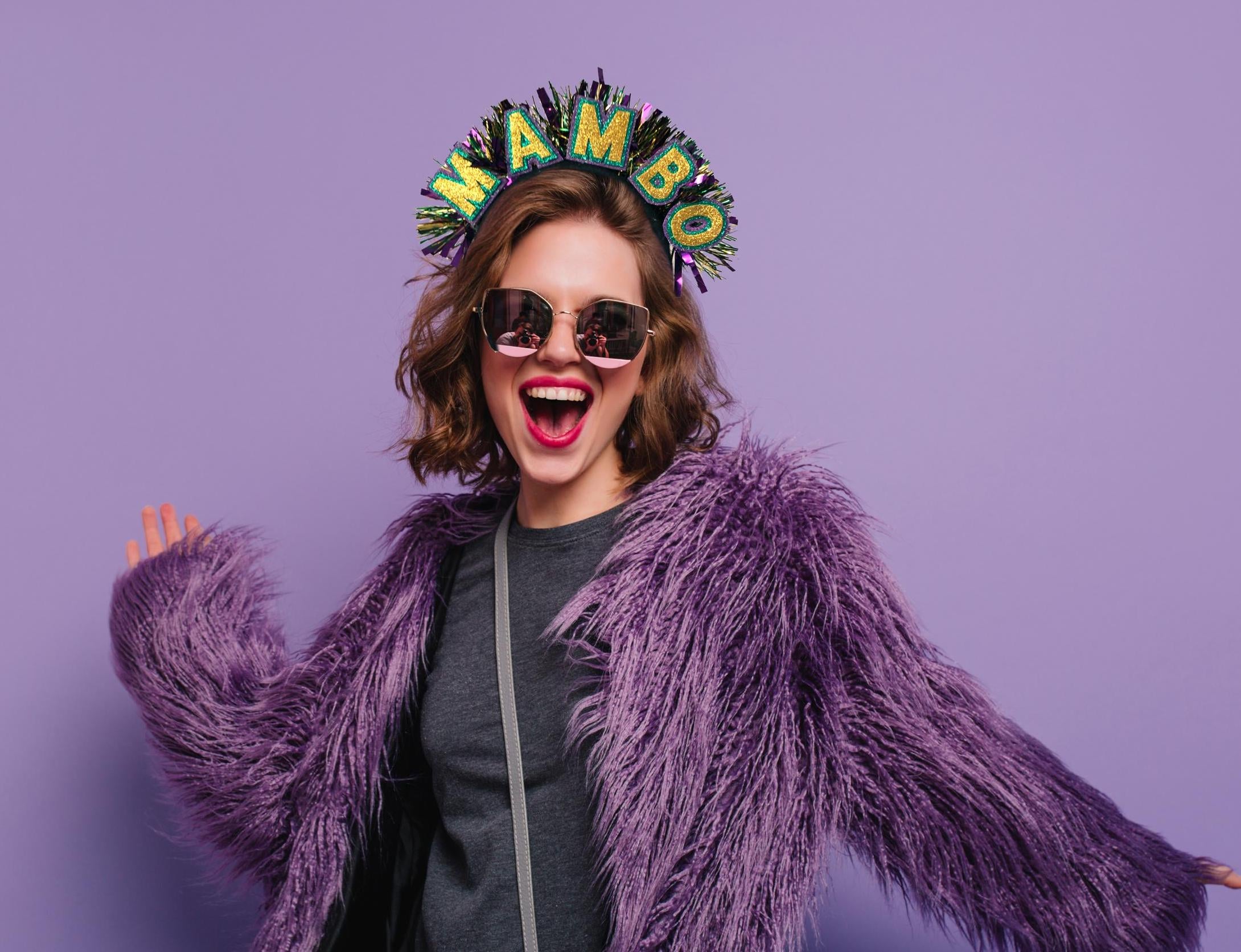 Mardi Gras Mambo Headband Mardi Gras Mambo bead Headband – SASH Clothing Bar main image 2