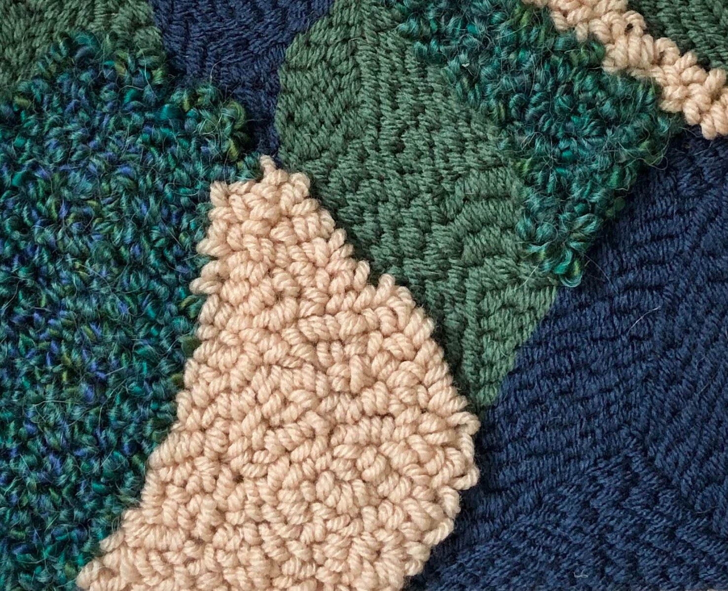 Abstract Punch Needle Fiber Art | Handmade Geometric Textile Wall ...
