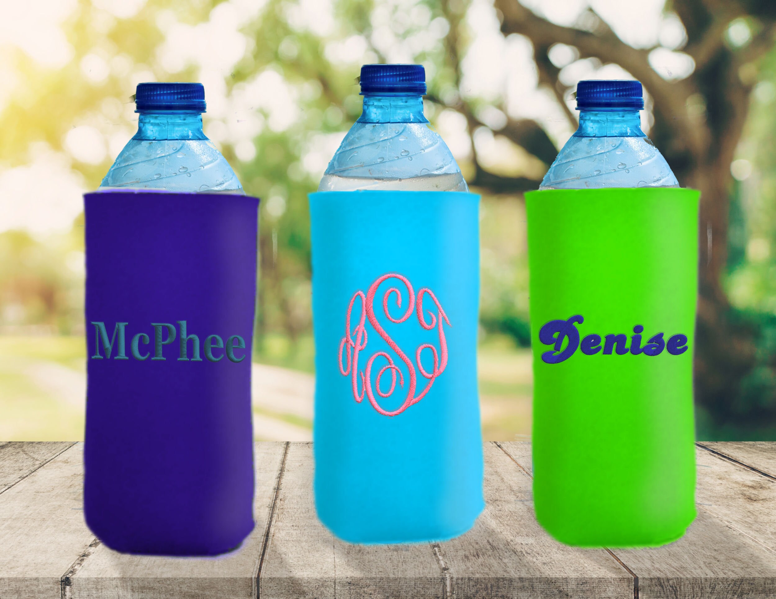 Personalized Water Bottle Cozies Custom Water Bottle Koolie Embroidered