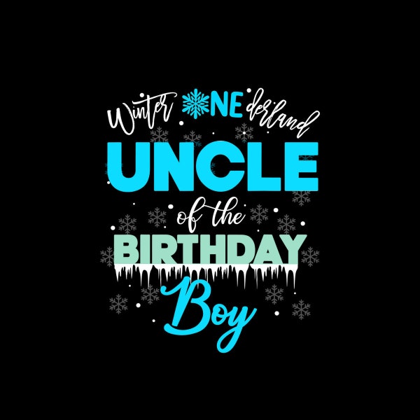 Mens Uncle Of The Birthday Boy Shirt Winter Onederland Family  Digital PNG