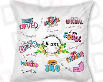 I Am Affirmations Pillow & Notebook Set - Empowering Self-Care Duo