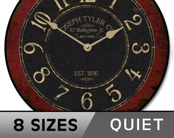 Flowershave357 Boston Harbor Red Wall Clock Round Clock Wooden Wall Decor Wood Clock Flowershave357 Boston Harbor Red Wall Clock Round Clock Wooden Wall Decor Wood Clock