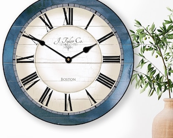 PERSONALIZED Carolina Blue Wall Clock, 8 sizes to choose, Made in USA, Lifetime Warranty, Very QUIET, Free to customize