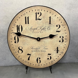 Prescott Parchment Wall Clock, 8 sizes!!, EXTRA quiet mechanism, lifetime warranty, optional to add your words, large wall clock