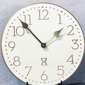 Metallic Gold Wall Clock, 8 sizes to choose, Made in USA, Lifetime Warranty, Very QUIET, Free to customize