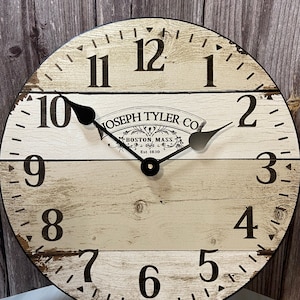 Rustic Barnwood Wall Clock, large wall clock, Choose from 8 sizes. extra QUIET mechanism, LIFETIME Warranty, We can add YOUR words.