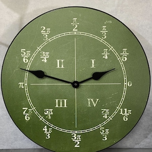 Math Wall Clock, 8 sizes, Personalizable, LIFETIME WARRANTY,  Quiet no ticking,