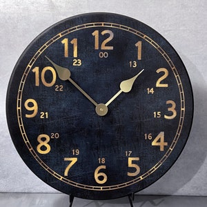 U.S. Naval and Gold wall Clock, large wall clock, 8 sizes. extra QUIET mechanism, Lifetime Warranty, We can add your words OR LOGO