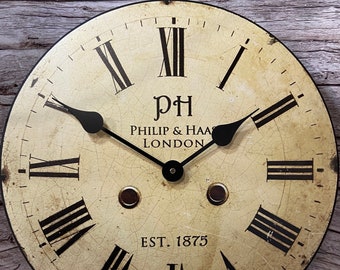 Philip & Haas Wall Clock, 8 sizes to choose, Made in USA, Lifetime Warranty, Very QUIET, Free to customize