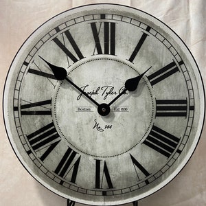 Parson Gray Wall Clock, 8 sizes!!, EXTRA quiet mechanism, lifetime warranty, optional to add your words, large wall clock