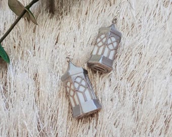 Helles silbernes leuchtendes Laternen-LED-Paar Ohrringe mit Sterlingsilber-Haken