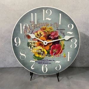 Garden Seeds Clock Wall Clock 2, 8 sizes, EXTRA quiet mechanism, lifetime warranty, optional to add your words, large wall clock image 2