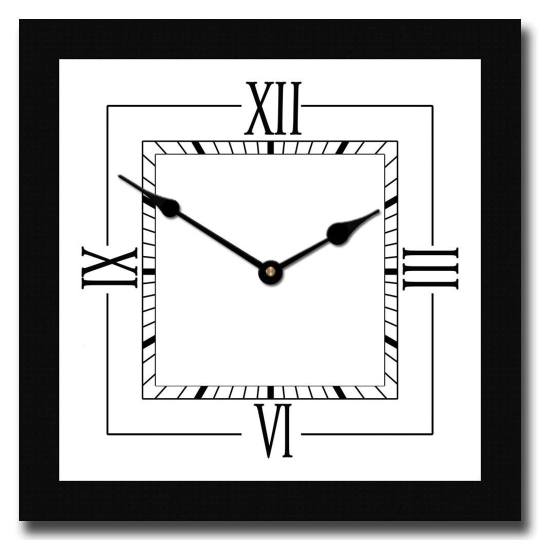 Modern Roman Square Wall Clock, 5 Sizes, Lifetime Warranty, Made is USA ...