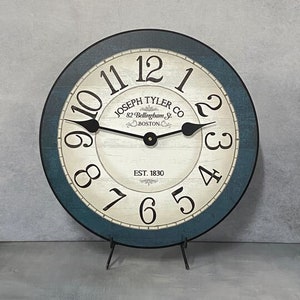 Bellingham Blue Wall Clock, 8 sizes! EXTRA QUIET, Lifetime Warranty, Blue Clock, Large wall clock