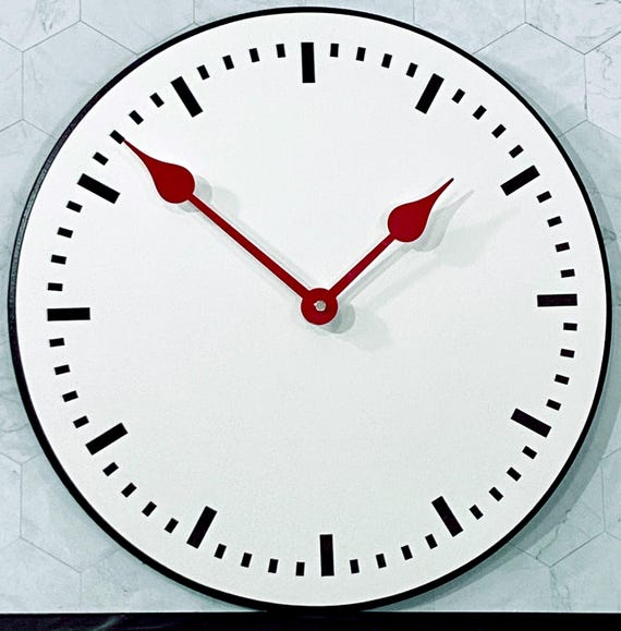 Swiss White Wall Cloc,k Large Wall Clock, Choose From 8 Sizes