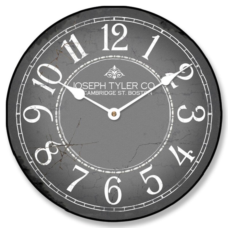 Gray & White Wall Clock Etsy