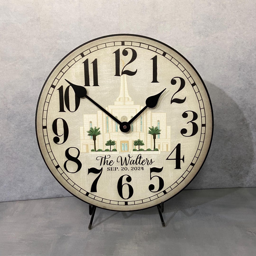 Personalized LDS Temple Clock , 8 Sizes to Choose, Made in USA ...
