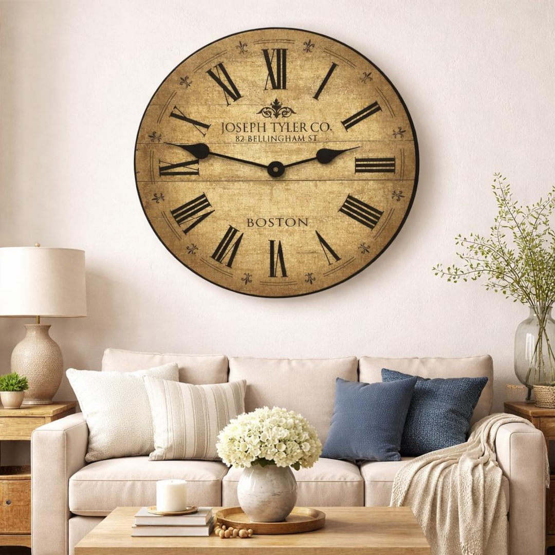 Barnwood Tan Wall Clock, 8 Sizes!!, EXTRA Quiet Mechanism, Lifetime ...