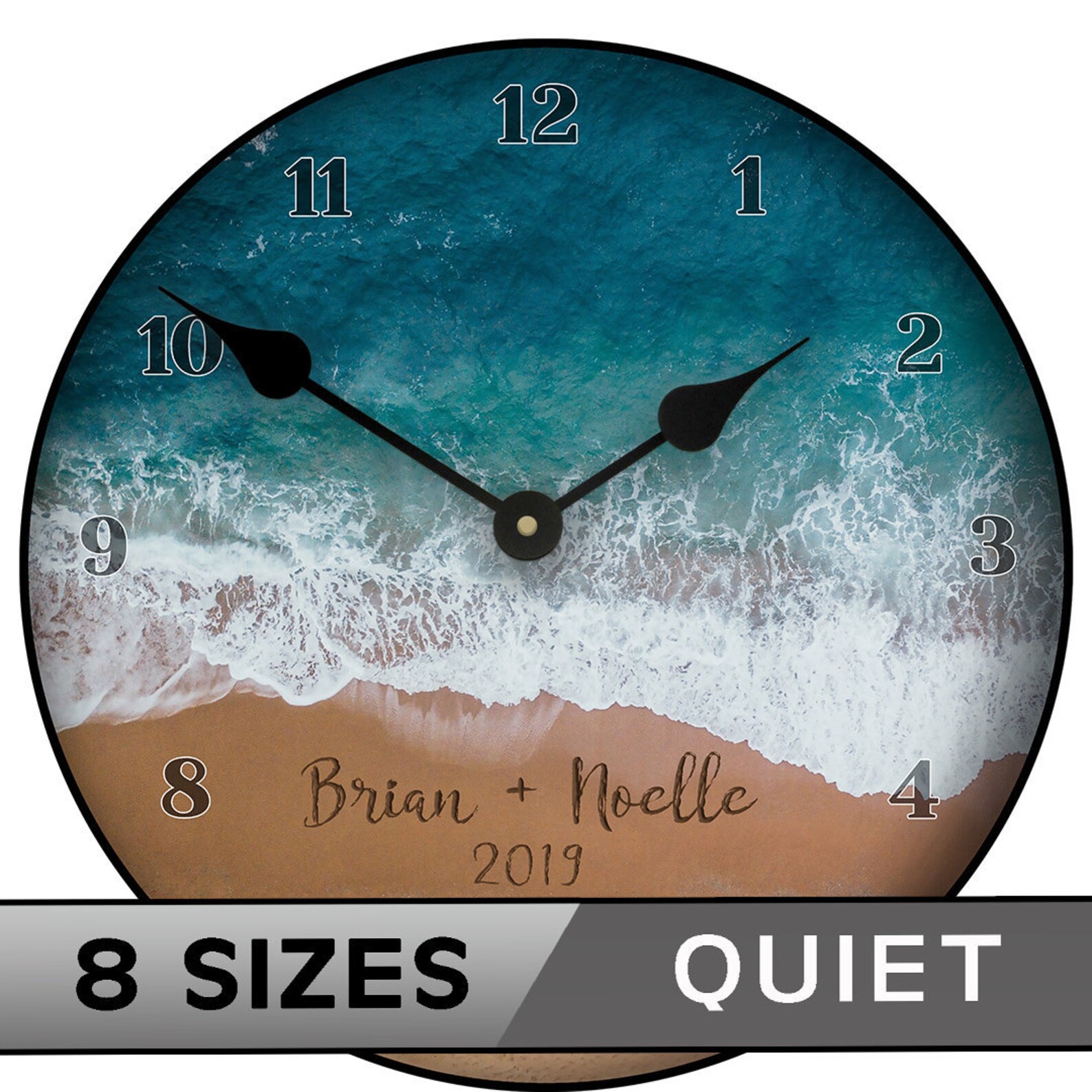 Personalized Beach Wall Clock Large Wall Clock Choose From 8 Etsy