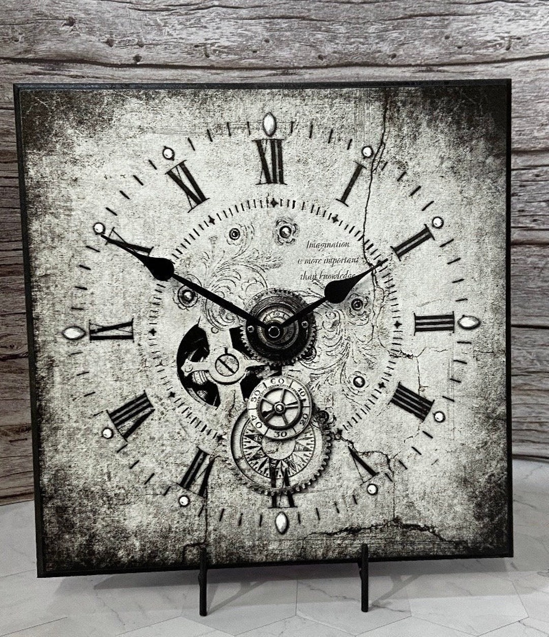 Steampunk Square Wall Clock, Large Wall Clock, Choose From 5 Sizes