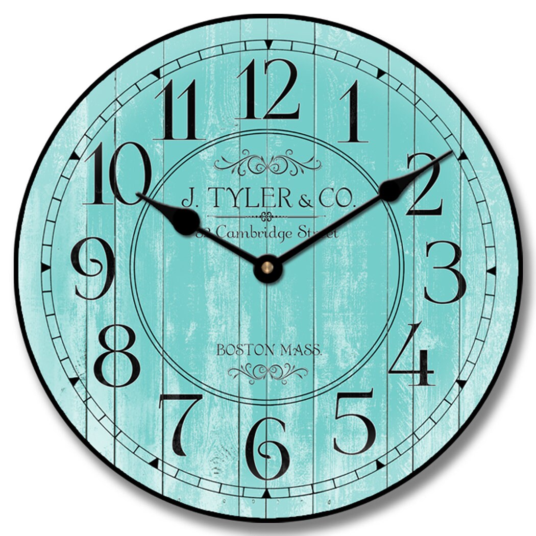 Harbor Turquoise Wall Clock Large Wall Clock Choose From 8 Etsy