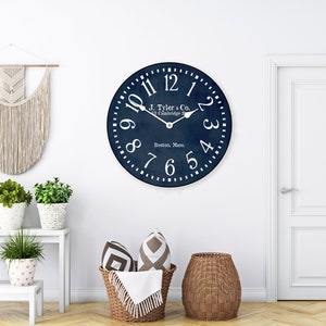 Navy Blue Wall Clock Large Wall Clock Choose From 8 Sizes. - Etsy