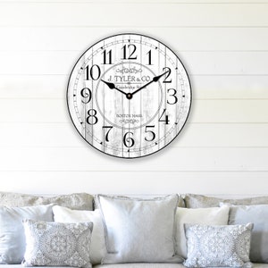 Harbor White Wall Clock, Large Wall Clock, Choose From 8 Sizes. Extra ...