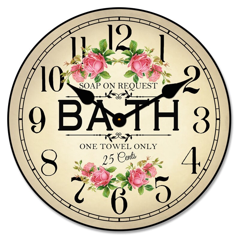 Antique Bath Sign Wall Clock Etsy