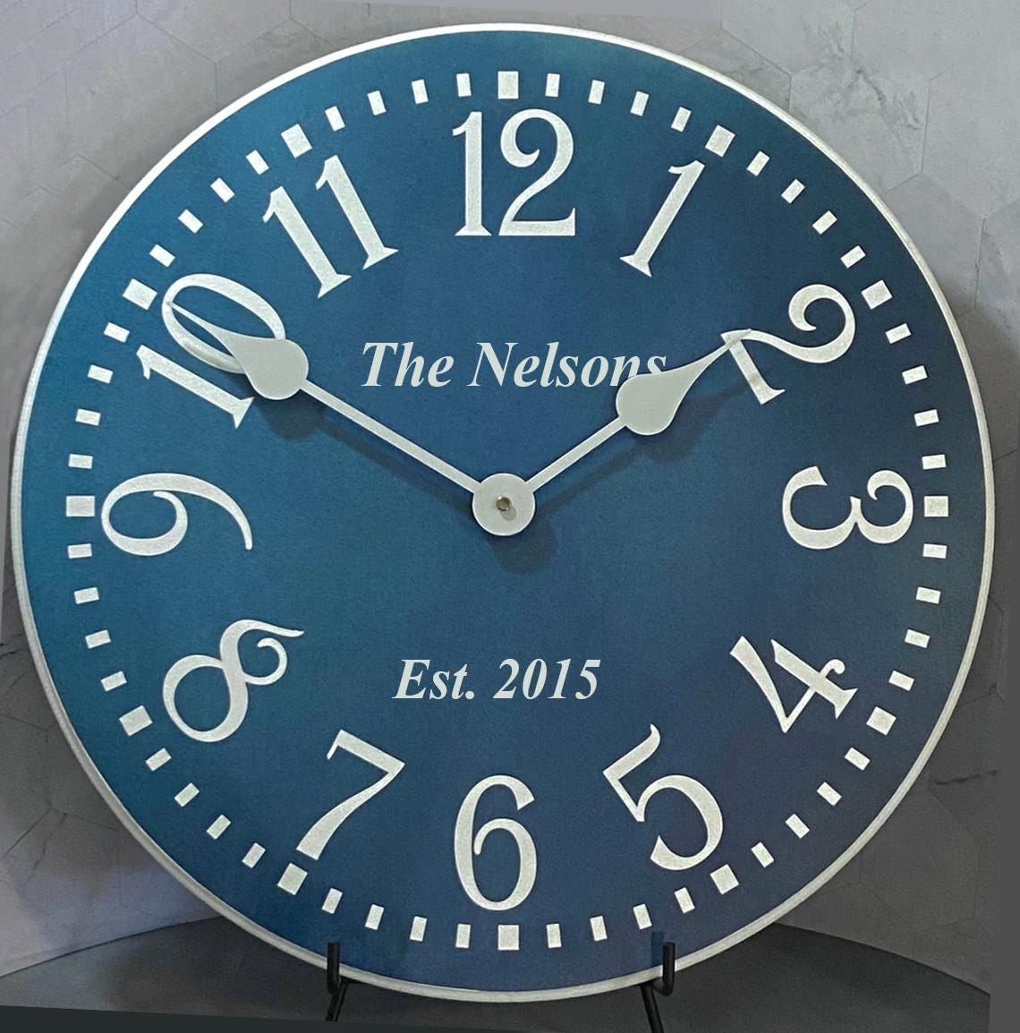 Colonial Blue Clock, Large Wall Clock, Choose From 8 Sizes. Extra