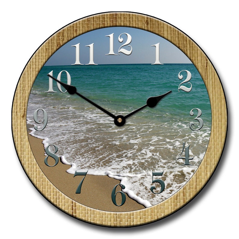 Beach Wall Clock large wall clock Choose from 8 sizes. extra Etsy