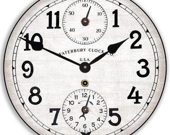 Arrow Waterbury Wall Clock | Choose from 8 sizes. extra QUIET mechanism, LIFETIME Warranty, We can add YOUR words.